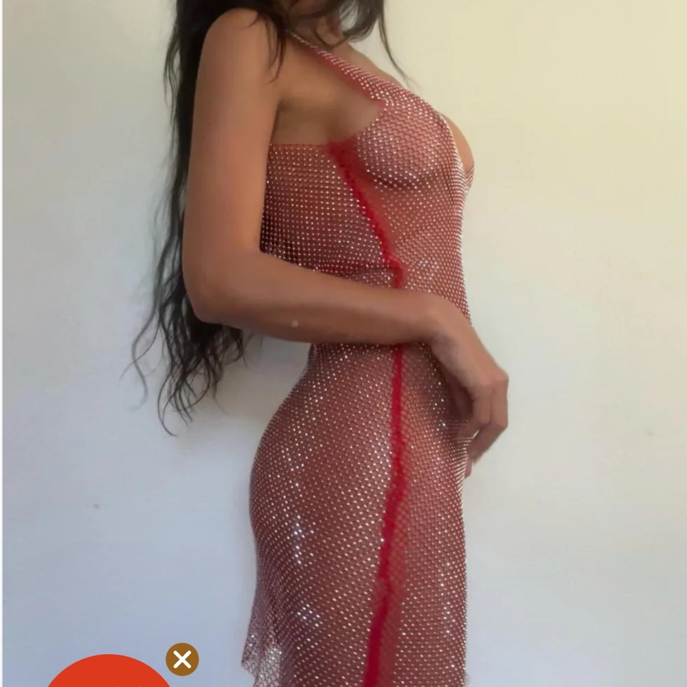 Glamorous Mesh Dresses in Red - Picture 2 of 6